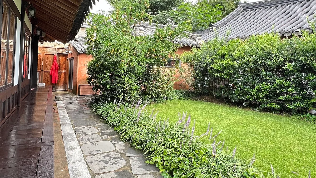 Traditional tiled-roof buildings in Jeonju Hanok Village